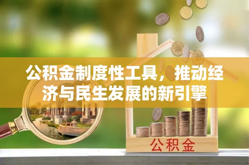 可靠公积金制度性工具，推动经济与民生发展的新引擎