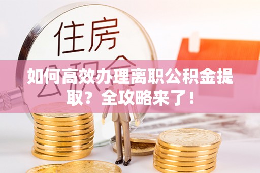 可靠如何高效办理离职公积金提取？全攻略来了！