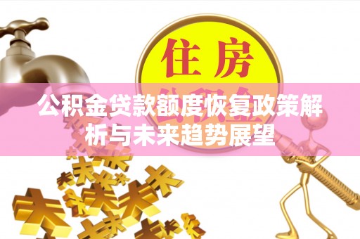 可靠公积金贷款额度恢复政策解析与未来趋势展望
