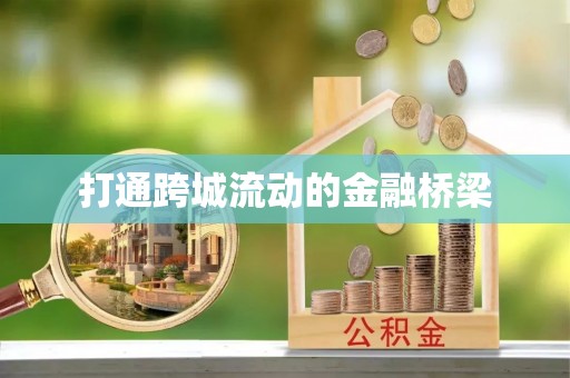 可靠打通跨城流动的金融桥梁